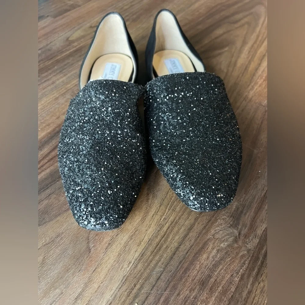 Jimmy Choo Women's Globe Glitter & Leather d'Orsay Flats